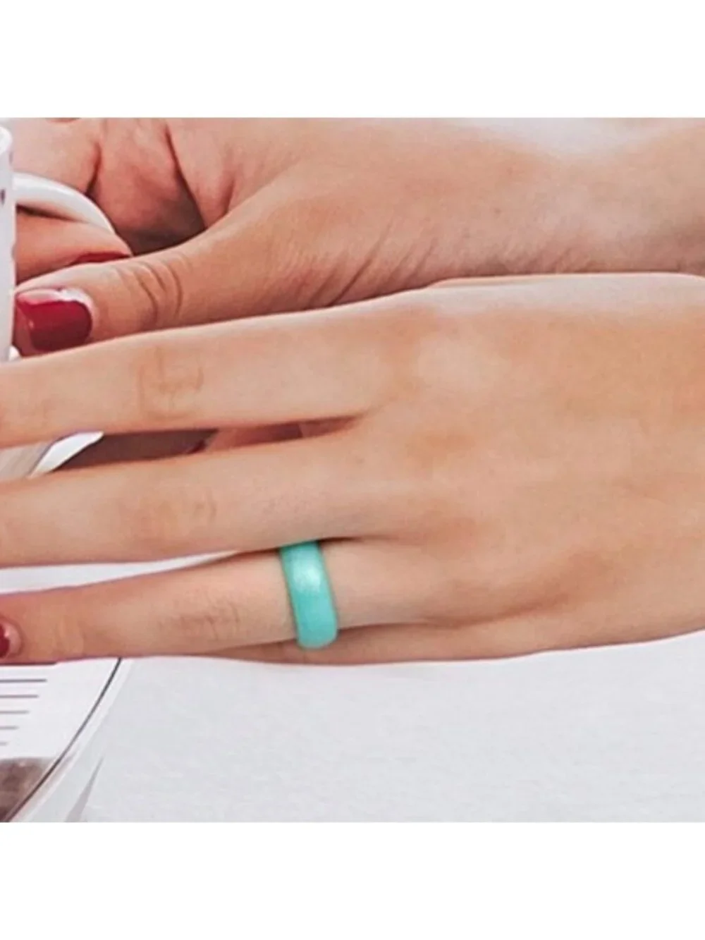 ROQ Silicone, Affordable High Quality Silicone Rubber Band - Metal Turquoise - Picture 1 of 2